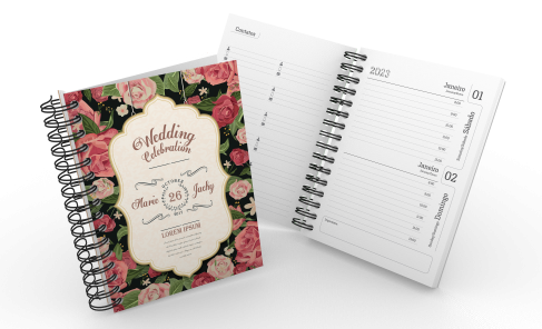 1 Agenda Diária A5  365 Páginas Capa Dura